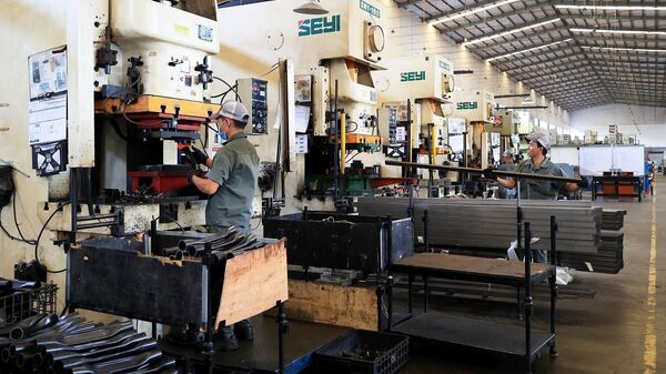 Hoạt động sản xuất công nghiệp trong một công ty tại Khu công nghiệp Giang Điền, huyện Trảng Bom, tỉnh Đồng Nai. - Sputnik Việt Nam