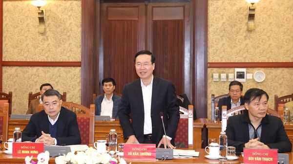 Thường trực Ban Bí thư chủ trì Hội nghị xây dựng Chương trình làm việc của Bộ Chính trị, Ban Bí thư năm 2023 - Sputnik Việt Nam