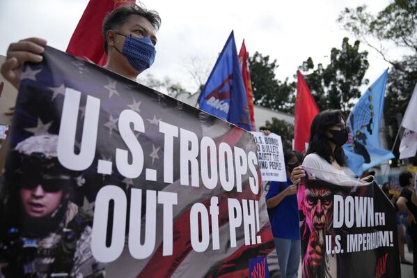 Biểu tình phản đối các căn cứ Mỹ ở Philippines. - Sputnik Việt Nam