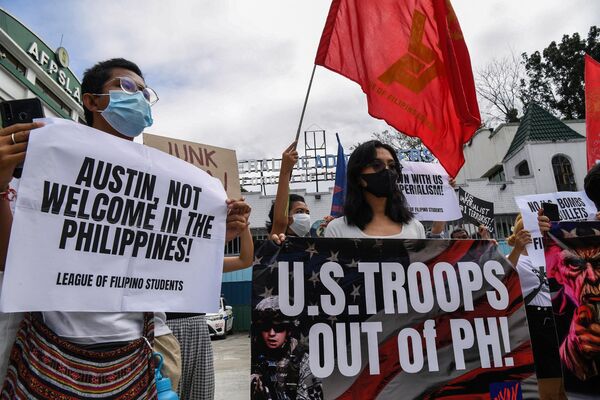 Biểu tình phản đối các căn cứ Mỹ ở Philippines. - Sputnik Việt Nam