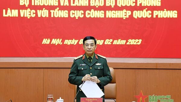 Đại tướng Phan Văn Giang phát biểu chỉ đạo tại buổi làm việc.  - Sputnik Việt Nam