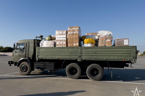 Hàng viện trợ nhân đạo của tổ chức phi thương mại độc lập ANO Avangardgửiđến Syria - Sputnik Việt Nam