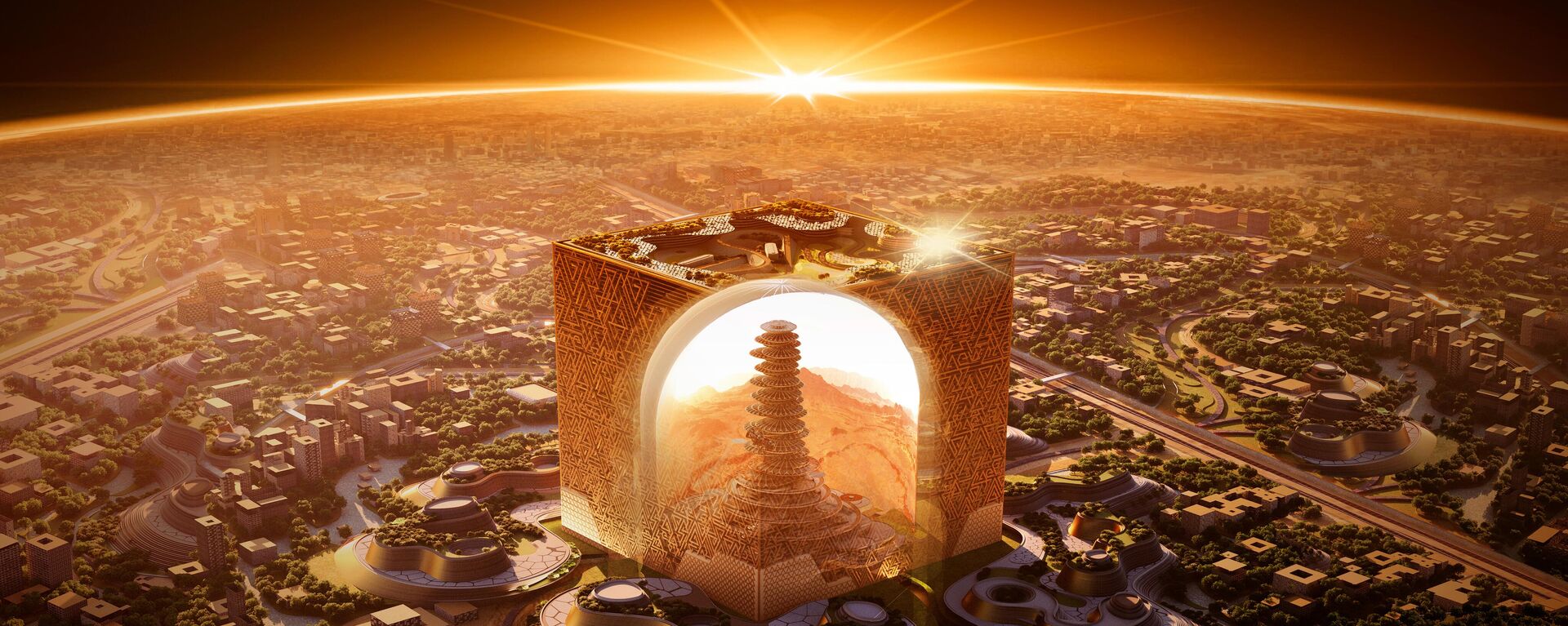 Dự án tòa nhà chọc trời hình khối lập phương khổng lồ Mukaab ở Ả Rập Xê Út - Sputnik Việt Nam, 1920, 01.03.2023