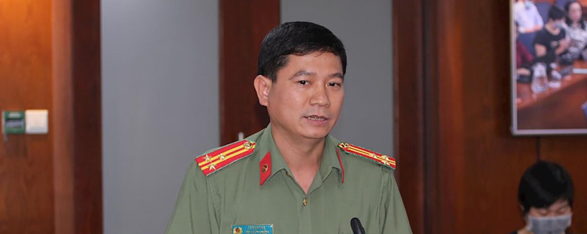 Thượng tá Lê Mạnh Hà thông tin tại buổi họp báo - Sputnik Việt Nam, 1920, 09.03.2023