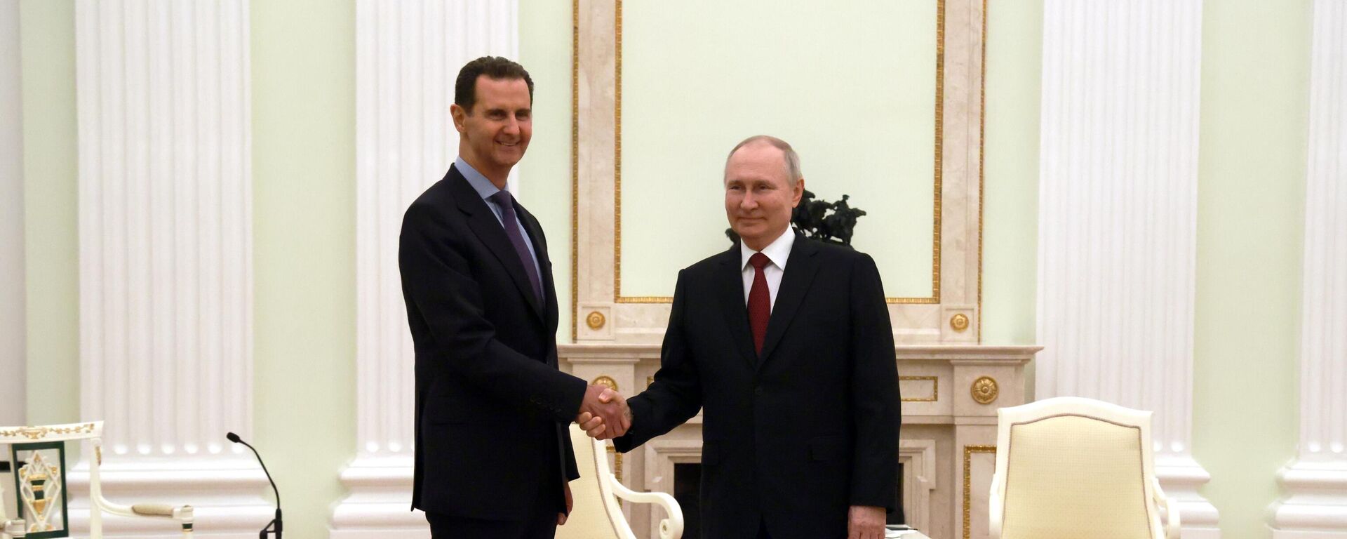 Cuộc đàm phán của Tổng thống Liên bang Nga V. Putin với Tổng thống Syria B. Assad - Sputnik Việt Nam, 1920, 15.03.2023
