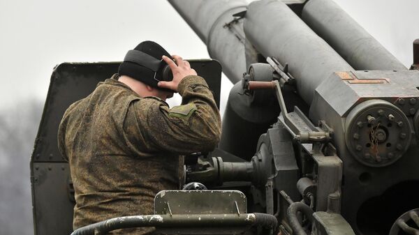 Công tác pháo binh của Lực lượng vũ trang Nga trên hướng Donetsk - Sputnik Việt Nam