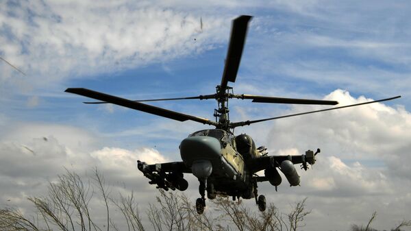 Вертолет Ка-52 ВС РФ на боевом вылете в зоне проведения специальной военной операции - Sputnik Việt Nam