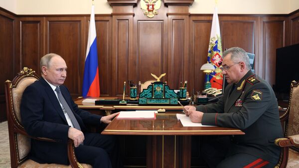 Tổng Thống Nga Vladimir Putin và Bộ Trưởng Bộ Quốc phòng Sergei Shoigu - Sputnik Việt Nam