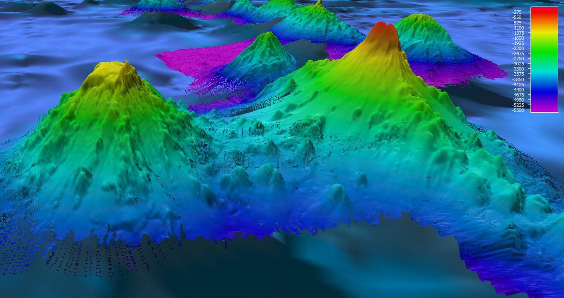 Bản đồ địa hình đáy biển của Pao Pao Seamount ở Thái Bình Dương dựa trên dữ liệu đo độ sâu đa tia - Sputnik Việt Nam, 1920, 16.05.2023