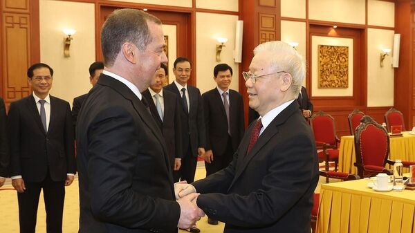 Tổng Bí thư Nguyễn Phú Trọng hội đàm với Chủ tịch Đảng Nước Nga Thống nhất Dmitry Medvedev - Sputnik Việt Nam
