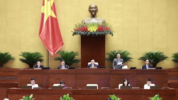 Phó Chủ tịch Quốc hội Nguyễn Khắc Định phát biểu điều hành nội dung phiên họp  - Sputnik Việt Nam