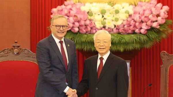 Tổng Bí thư Nguyễn Phú Trọng tiếp Thủ tướng Australia Anthony Albanese thăm chính thức Việt Nam - Sputnik Việt Nam