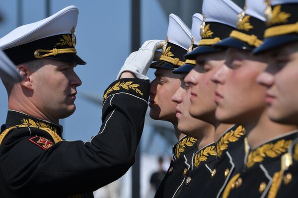 Thủy thủ Nga tại Triển lãm Phòng thủ Hàng hải Quốc tế IMDS-2023 ở Kronstadt. - Sputnik Việt Nam