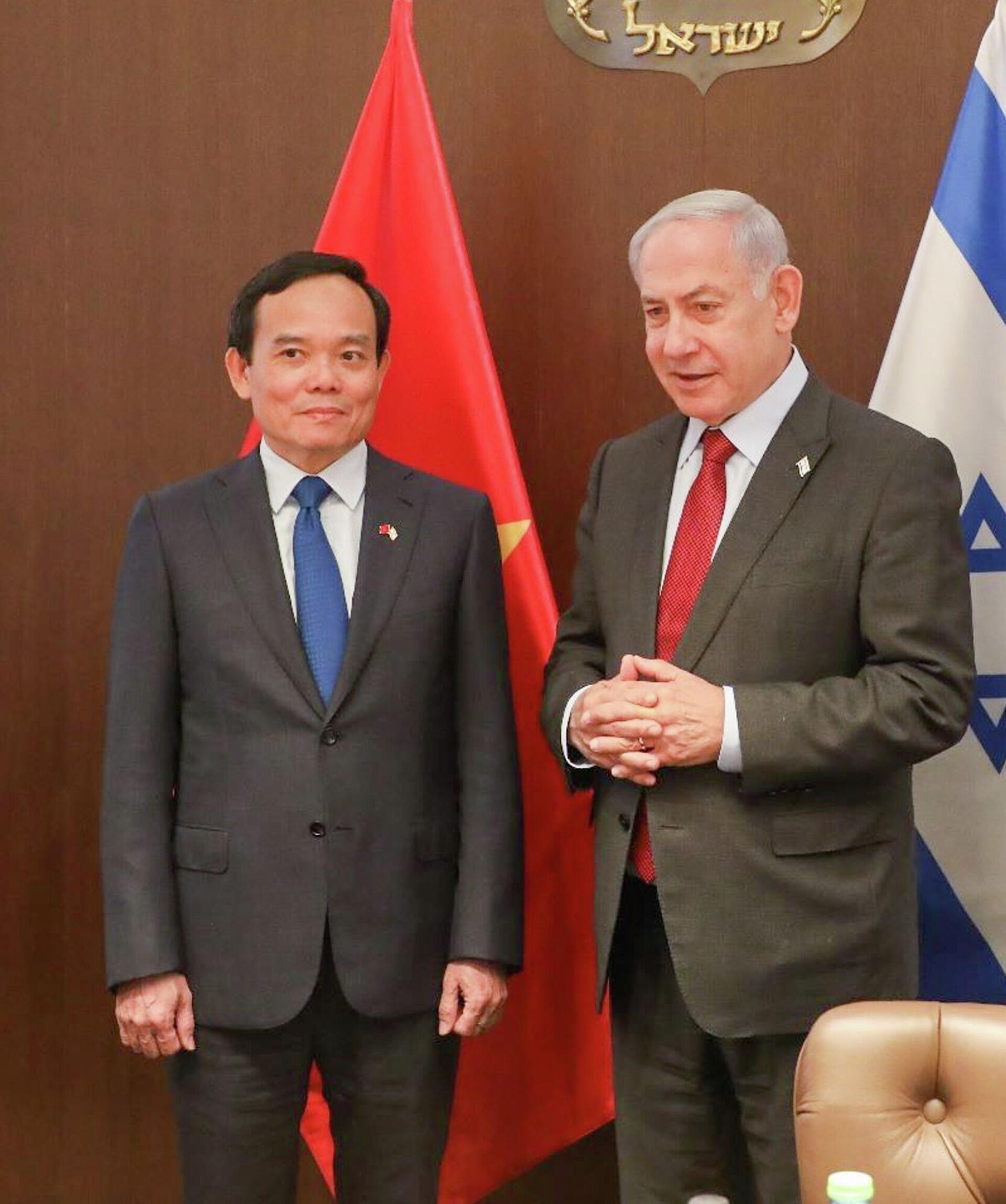 Thủ tướng Chính phủ Nhà nước Israel Benjamin Netanyahu và Phó Thủ tướng Chính phủ nước Cộng hòa xã hội chủ nghĩa Việt Nam Trần Lưu Quang - Sputnik Việt Nam, 1920, 26.07.2023