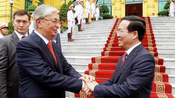 Chủ tịch nước Võ Văn Thưởng chủ trì lễ đón Tổng thống Kazakhstan Kassym-Jomart Tokayev - Sputnik Việt Nam