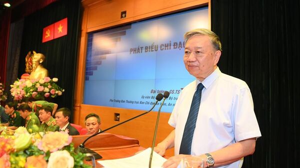 Bộ trưởng Tô Lâm phát biểu chỉ đạo tại Đại hội. - Sputnik Việt Nam