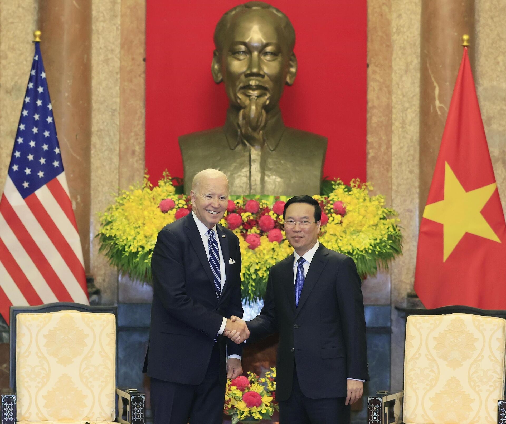 Chủ tịch nước Võ Văn Thưởng tiếp Tổng thống Hoa Kỳ Joe Biden.  - Sputnik Việt Nam, 1920, 13.09.2023