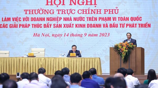 Thủ tướng chủ trì Hội nghị Thường trực Chính phủ làm việc với các doanh nghiệp nhà nước - Sputnik Việt Nam