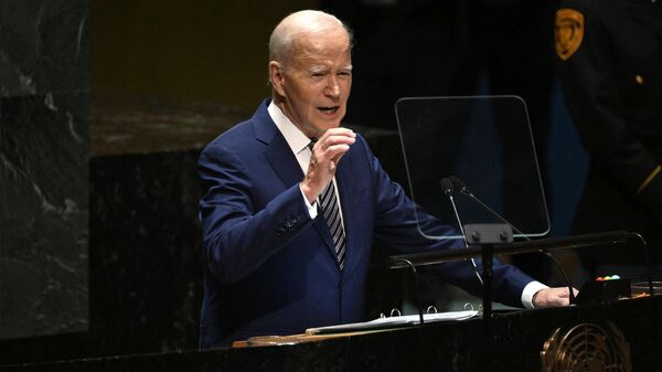 Tổng thống Mỹ Joe Biden phát biểu tại Đại hội đồng Liên Hợp Quốc lần thứ 78   - Sputnik Việt Nam