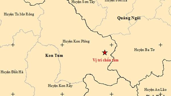 Карта с отмеченным местом землетрясения во Вьетнаме  - Sputnik Việt Nam