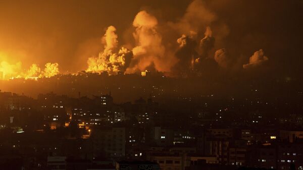 Vụ bắn phá vào các tòa nhà ở thành phố Gaza của Palestine - Sputnik Việt Nam