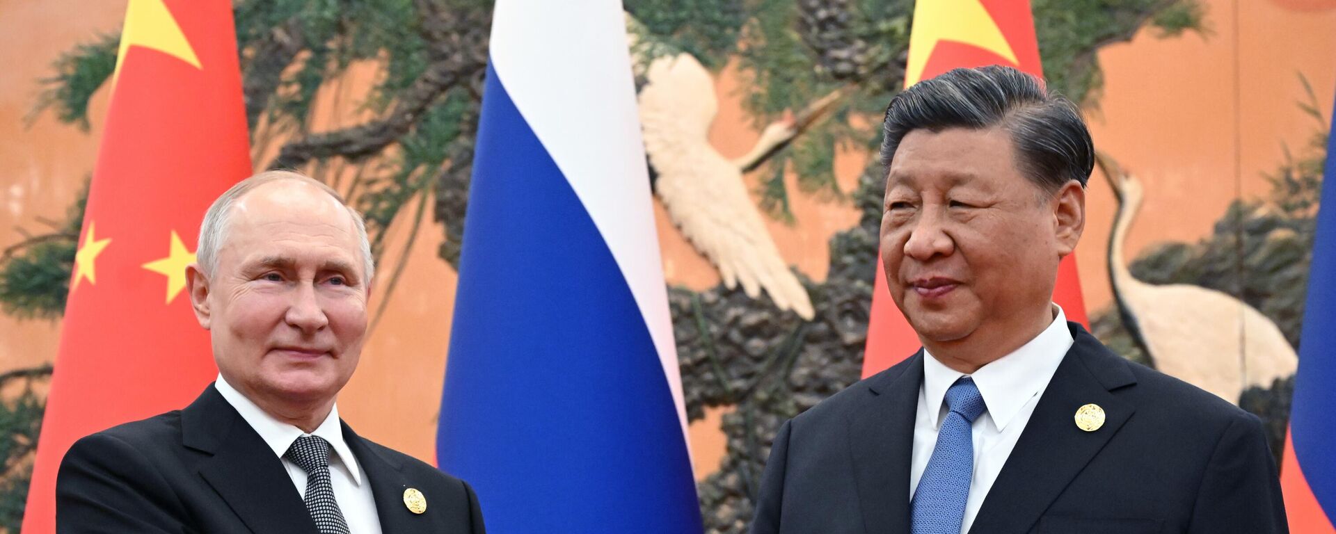 Tổng thống Nga Vladimir Putin và Chủ tịch Trung Quốc Tập Cận Bình  - Sputnik Việt Nam, 1920, 08.02.2024