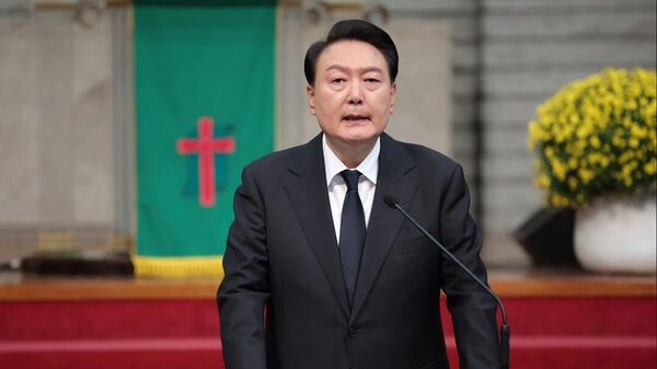 Tổng thống Hàn Quốc Yoon Suk-yeol phát biểu tại lễ tưởng niệm ở một nhà thờ Seoul - Sputnik Việt Nam