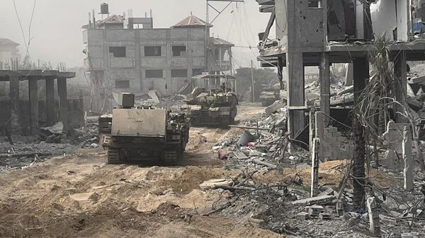 Quân đội Israel ném bom ở khu vực Gaza - Sputnik Việt Nam