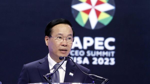 Chủ tịch nước Võ Văn Thưởng phát biểu tại Hội nghị thượng đỉnh Doanh nghiệp APEC 2023 - Sputnik Việt Nam