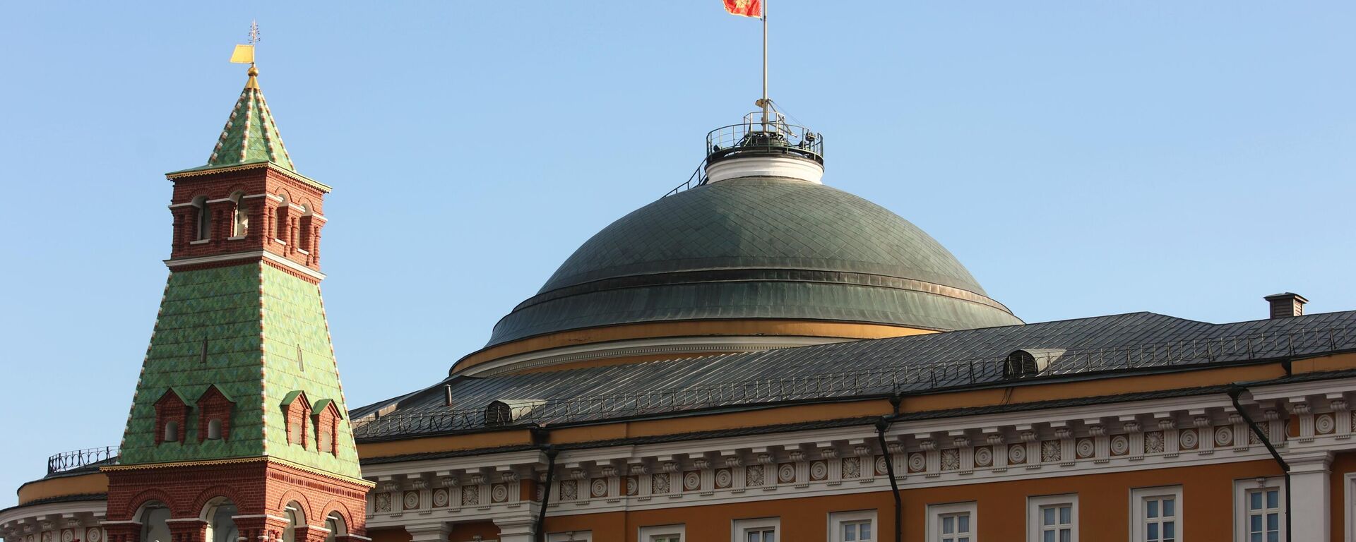 Lá cờ Тổng thống trên mái vòm Cung điện Thượng viện của Điện Kremlin  - Sputnik Việt Nam, 1920, 07.12.2023