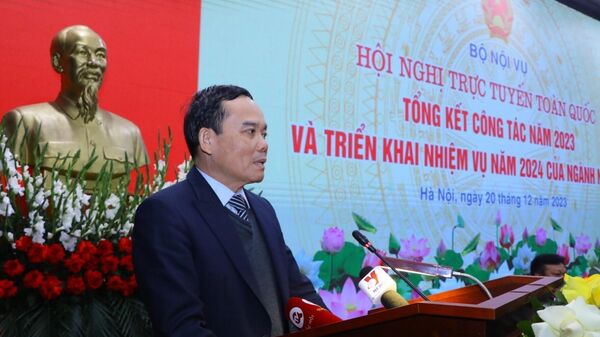 Phó thủ tướng Trần Lưu Quang tại hội nghị tổng kết công tác năm 2023 Bộ Nội vụ - Sputnik Việt Nam