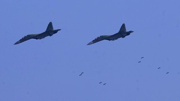 Máy bay Su-30MK2 tham gia diễn tập - Sputnik Việt Nam