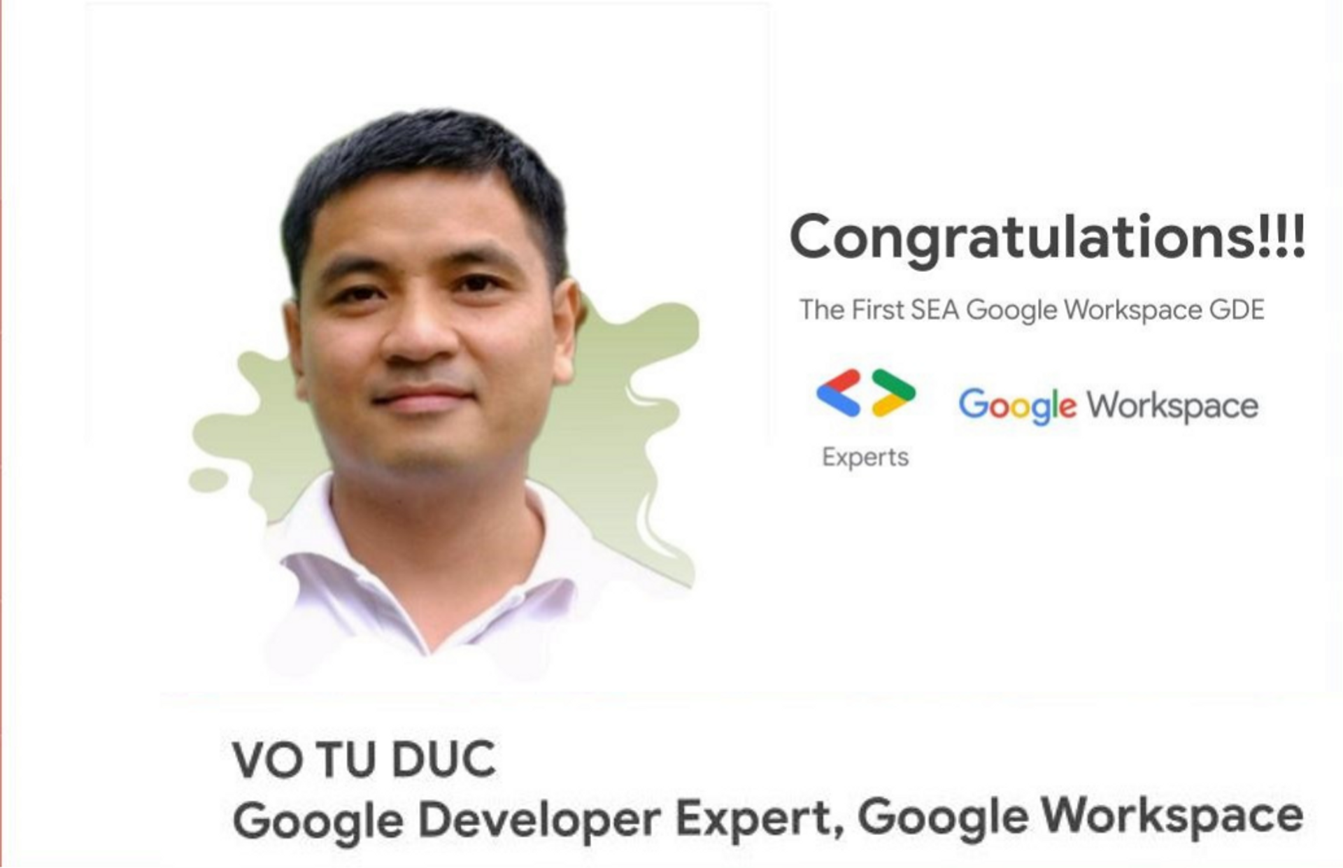 Anh Võ Tự Đức là người Việt Nam đầu tiên tự học trở thành chuyên gia phát triển của Google (GDE) ở mảng Google Workspace tại Đông Nam Á.  - Sputnik Việt Nam, 1920, 04.01.2024