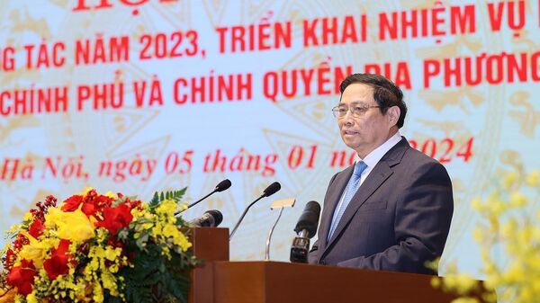 Lãnh đạo Đảng, Nhà nước dự Hội nghị triển khai nhiệm vụ năm 2024 của Chính phủ và chính quyền địa phương - Sputnik Việt Nam