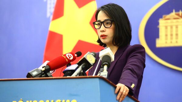 Người phát ngôn Bộ Ngoại giao Phạm Thu Hằng chủ trì Họp báo thường kỳ tháng 1 năm 2024 - Sputnik Việt Nam