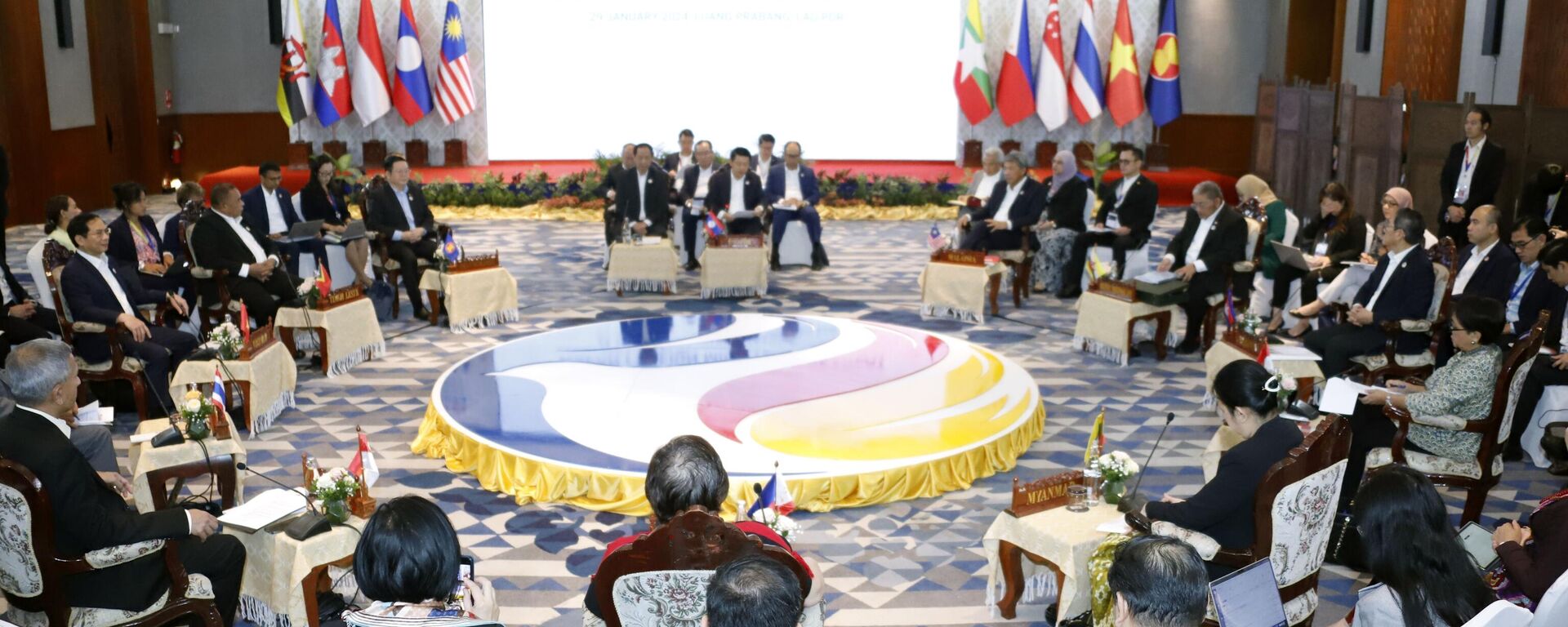 Phong cảnh Hội nghị hẹp Bộ trưởng Ngoại giao ASEAN 2024 tại Lào - Sputnik Việt Nam, 1920, 29.01.2024