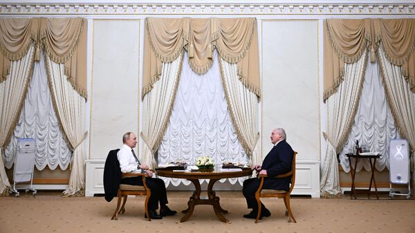 Сuộc gặp giữa Tổng thống Nga Vladimir Putin và Tổng thống Belarus Alexandr Lukashenko - Sputnik Việt Nam