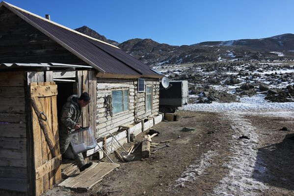 Thành viên ban bầu cử khu vực tại trại chăn cừu ở vùng núi thuộc quận Kosh-Agach, Cộng hòa Altai - Sputnik Việt Nam