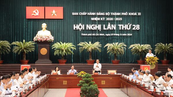 Khai mạc Hội nghị Thành ủy Thành phố Hồ Chí Minh khóa XI lần thứ 28  - Sputnik Việt Nam