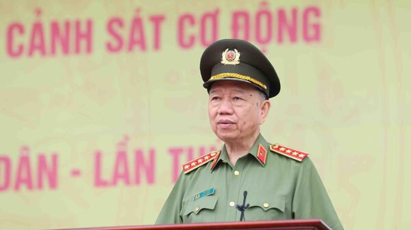 Đại tướng Tô Lâm, Bộ trưởng Bộ Công an phát biểu. - Sputnik Việt Nam