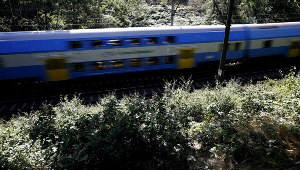 Поезд проезжает в окрестностях польского города Валбжих, где ведутся поиски нацистского золотого поезда - Sputnik Việt Nam