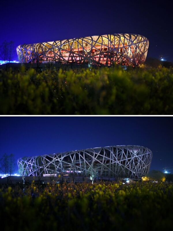 Sân vận động quốc gia Trung Quốc trong Giờ Trái đất - Sputnik Việt Nam