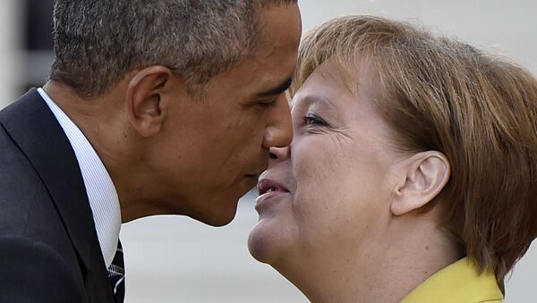 Thủ tướng Đức Angela Merkel và Tổng thống Hoa Kỳ Barack Obama trong cuộc gặp ở Hanover - Sputnik Việt Nam
