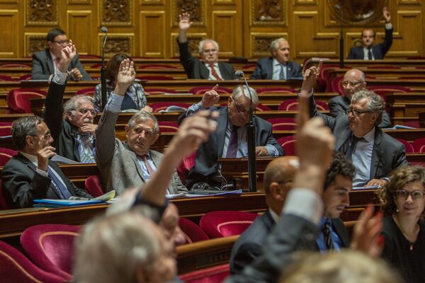 Các Thượng nghị sĩ trong cuộc bỏ phiếu tại Thượng viện Pháp thông qua nghị quyết kêu gọi nới lỏng biện pháp trừng phạt chống Nga - Sputnik Việt Nam
