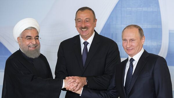 Các Tổng thống Iran, Azerbaijan và Nga - Sputnik Việt Nam