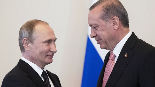 Tổng thống Thổ Nhĩ Kỳ Tayyip Erdogan và Tổng thống Nga Vladimir Putin - Sputnik Việt Nam