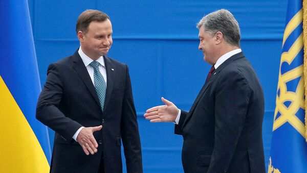 Tổng thống Ba Lan và Ukraina Andrzej Duda và Pyotr Poroshenko - Sputnik Việt Nam