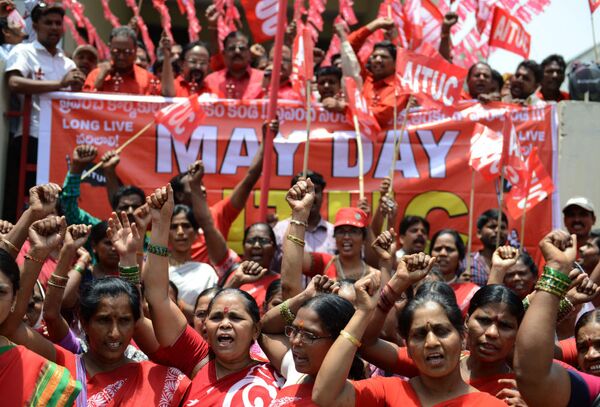 Cuộc tuần hành của người lao động do Tổng công đoàn Ấn Độ tổ chức - Sputnik Việt Nam