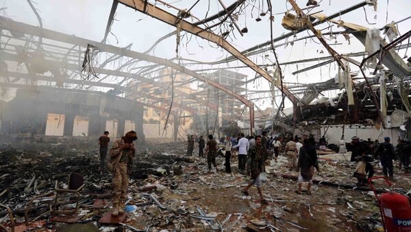 Hậu qủa vụ không kích vào đám tang ở Sanaa, Yemen - Sputnik Việt Nam