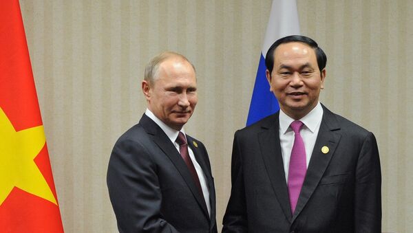 Tổng thống Nga Vladimir Putin và Chủ tịch Việt Nam Trần Đại Quang - Sputnik Việt Nam